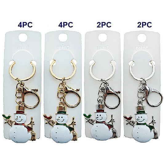 Enamel Snowman Keychain
