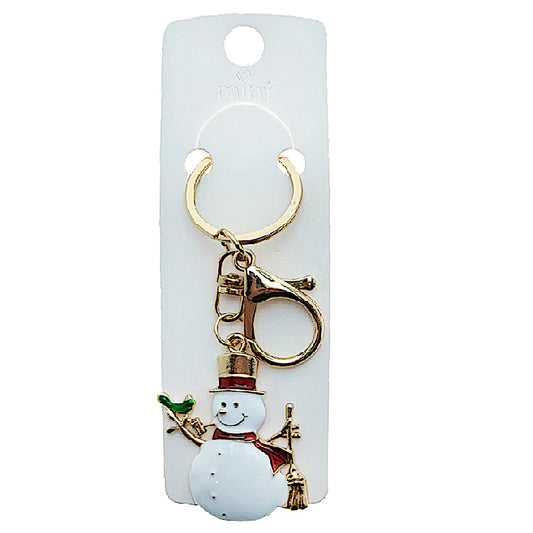 Enamel Snowman Keychain