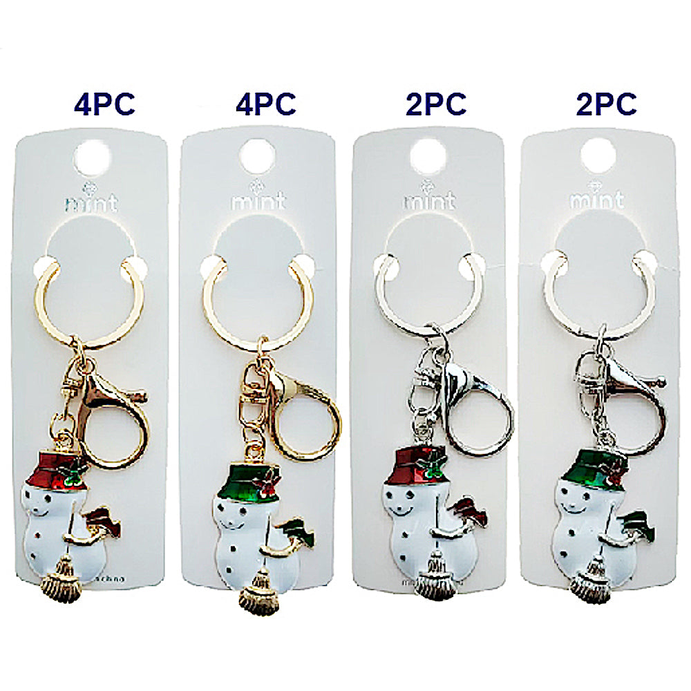 Enamel Snowman Keychain
