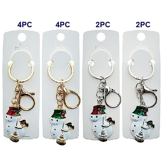 Enamel Snowman Keychain