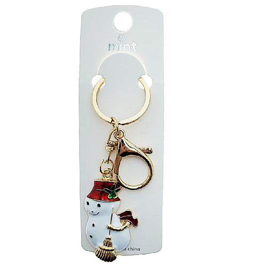 Enamel Snowman Keychain