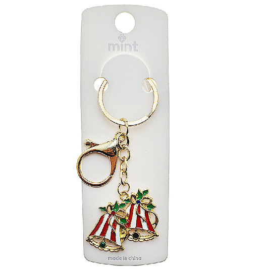 Enamel Christmas Bells Keychain