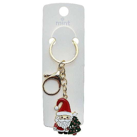 Enamel Christmas Santa Keychain