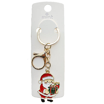 Enamel Christmas Santa Keychain