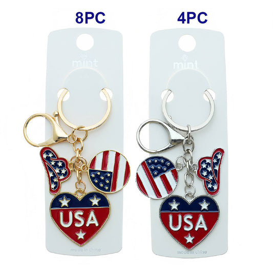Patriotic USA Charm Keychain