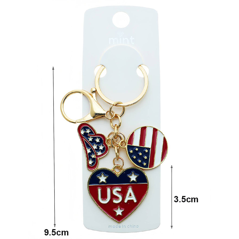 Patriotic USA Charm Keychain