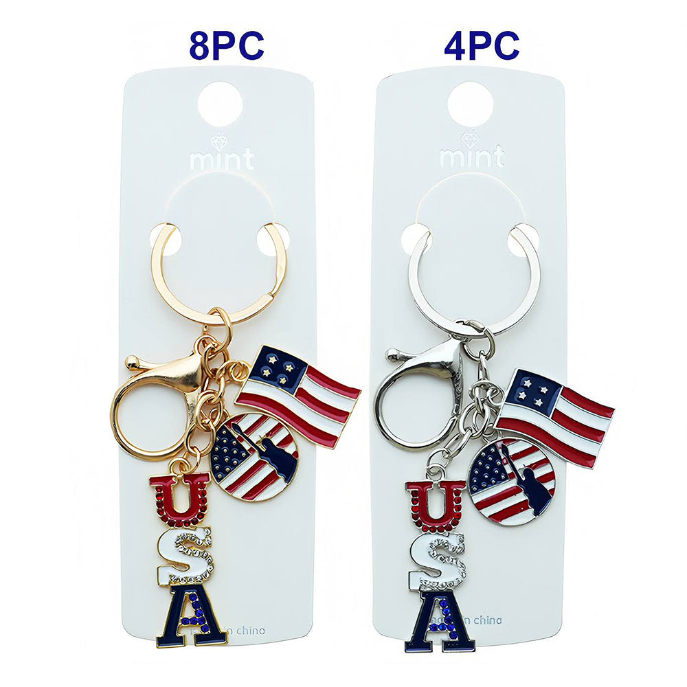 Patriotic USA Charm Keychain