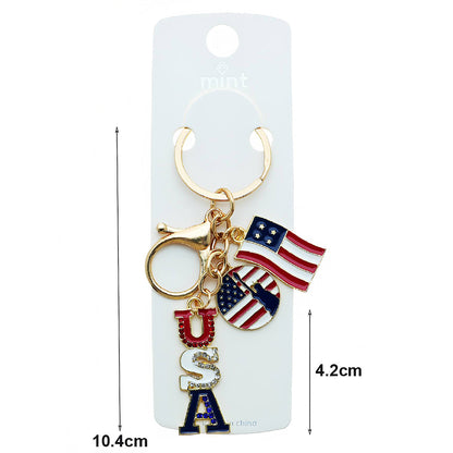 Patriotic USA Charm Keychain