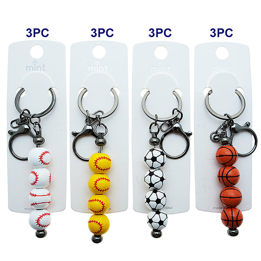 Stacked Mini Sports Balls Keychain