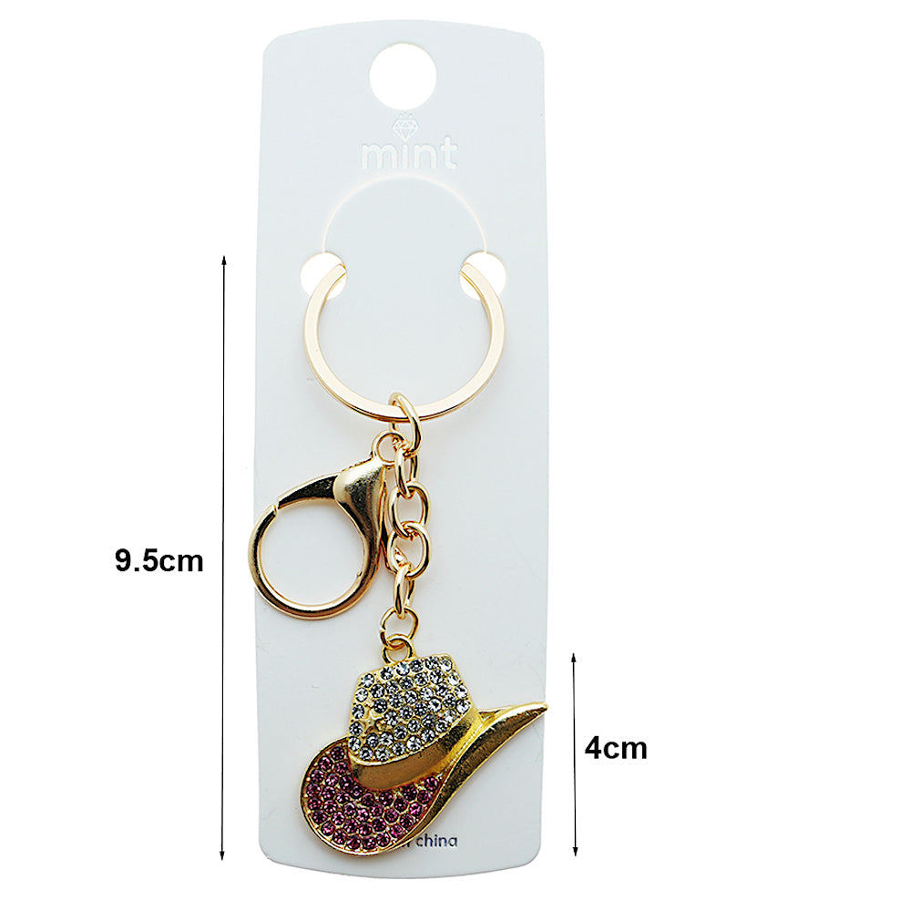 Rhinestone Western Cowboy Hat Keychain