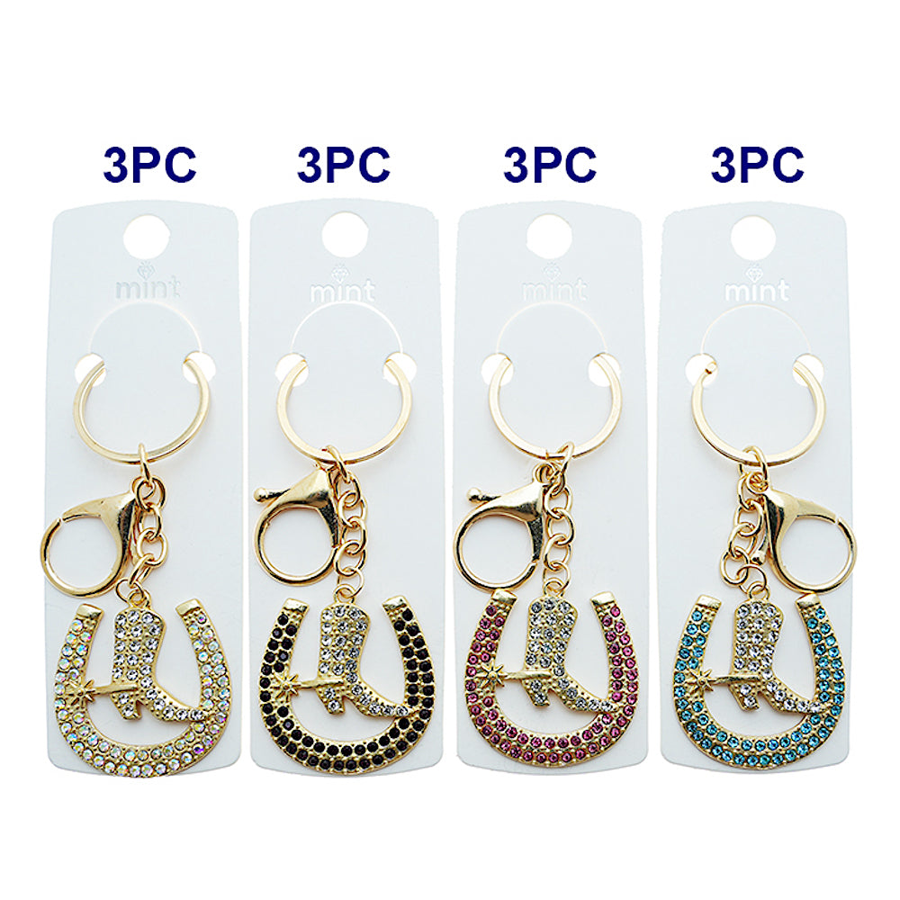 Rhinestone Western Boot Keychain