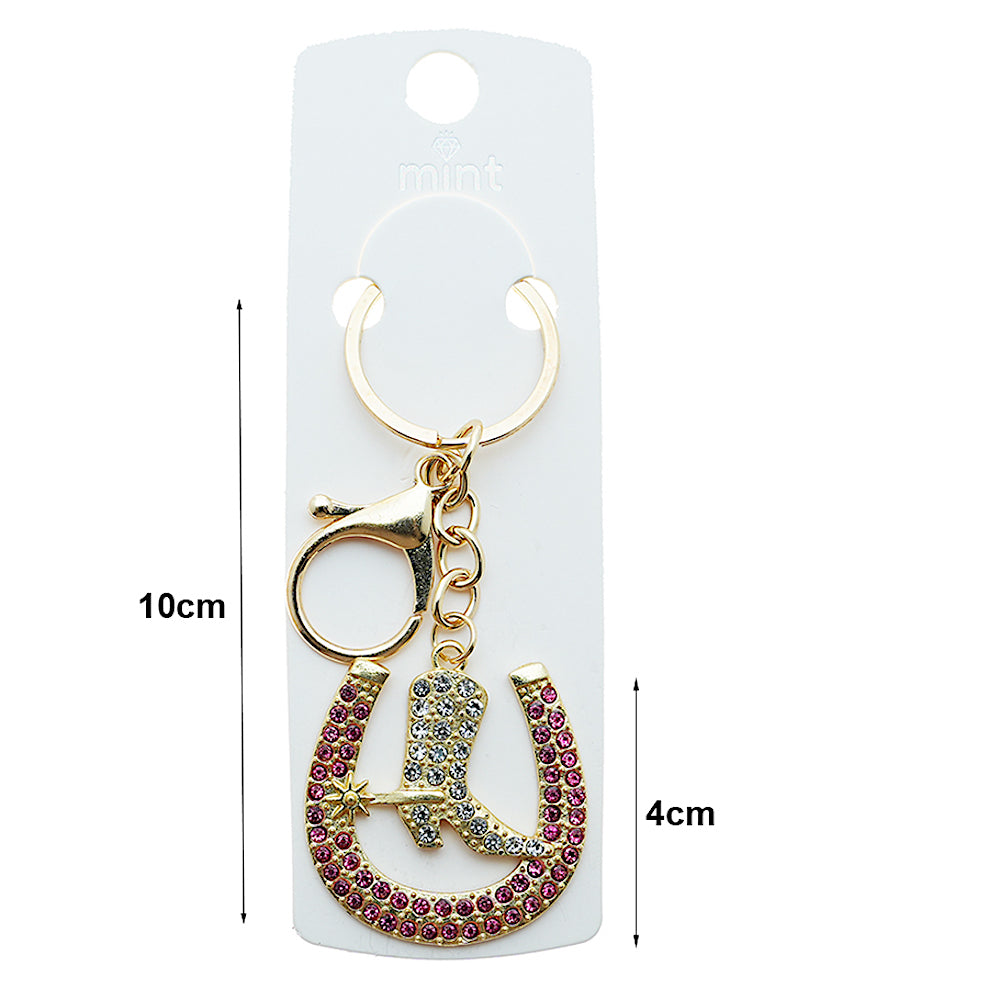 Rhinestone Western Boot Keychain