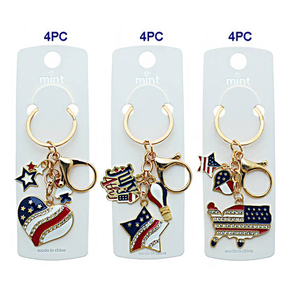 Patriotic USA Charm Keychain