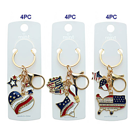 Patriotic USA Charm Keychain