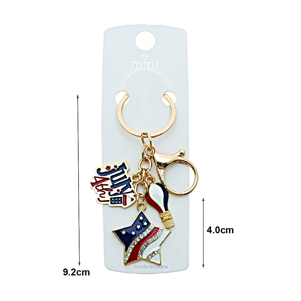 Patriotic USA Charm Keychain