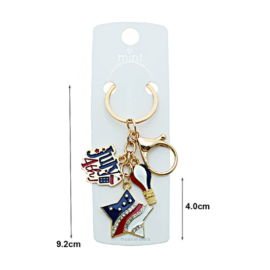 Patriotic USA Charm Keychain