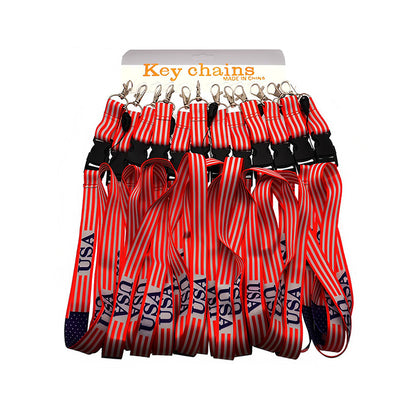 Patriotic USA Lanyard Keychain