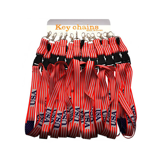 Patriotic USA Lanyard Keychain