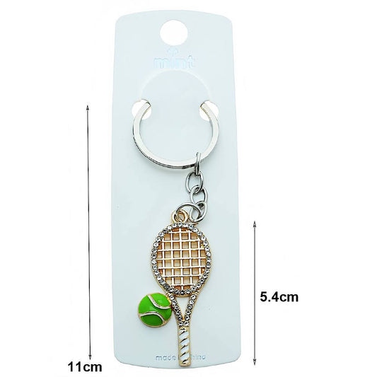 Rhinestone Tennis Racket Keychain