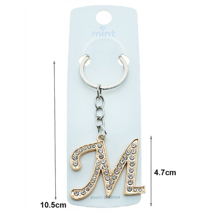 Rhinestone Alphabet Letter Keychain