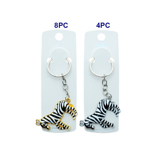Enamel Zebra Keychain