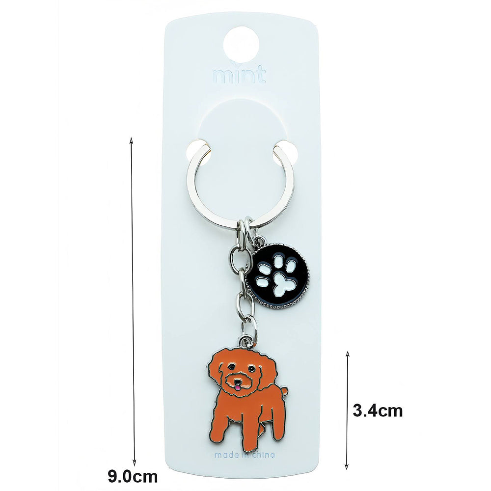 Enamel Dog Charm Keychain