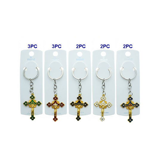 Enamel Crucifixion Keychain