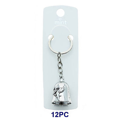 Silver Bell Angel Keychain