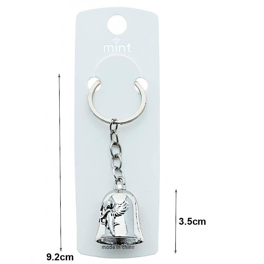 Silver Bell Angel Keychain