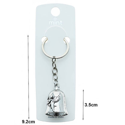Silver Bell Angel Keychain