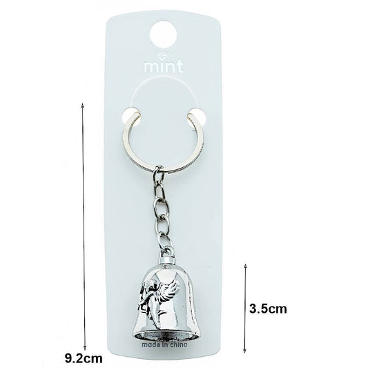 Silver Bell Angel Keychain