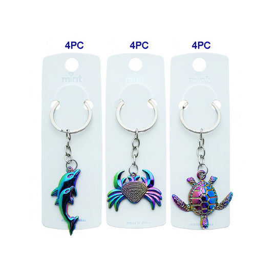 Iridescent Oil Slick Sea Life Keychain