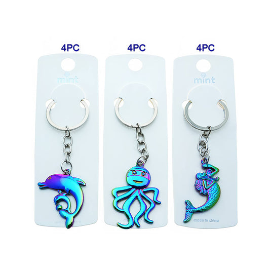 Iridescent Oil Slick Sea Life Keychain