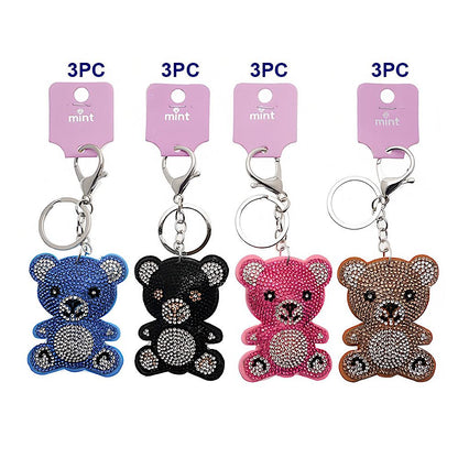 Rhinestone Teddy Bear Keychain