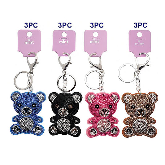 Rhinestone Teddy Bear Keychain