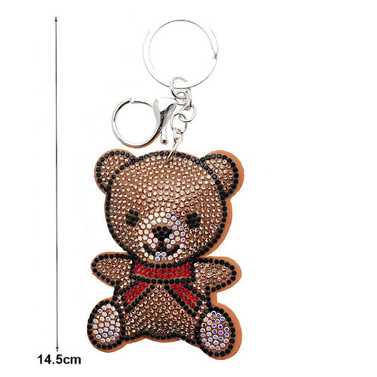 Rhinestone Teddy Bear Keychain