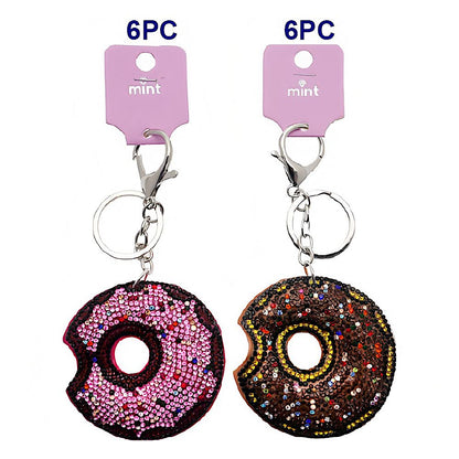 Rhinestone Frosted Donut Keychain