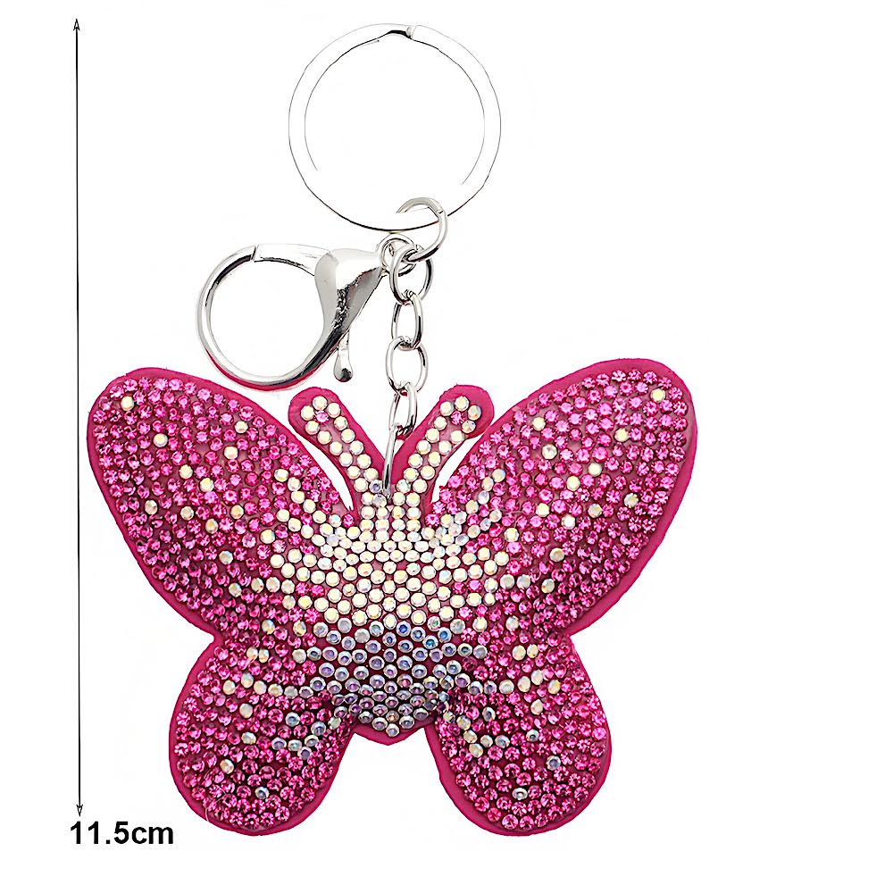 Rhinestone Butterfly Keychain
