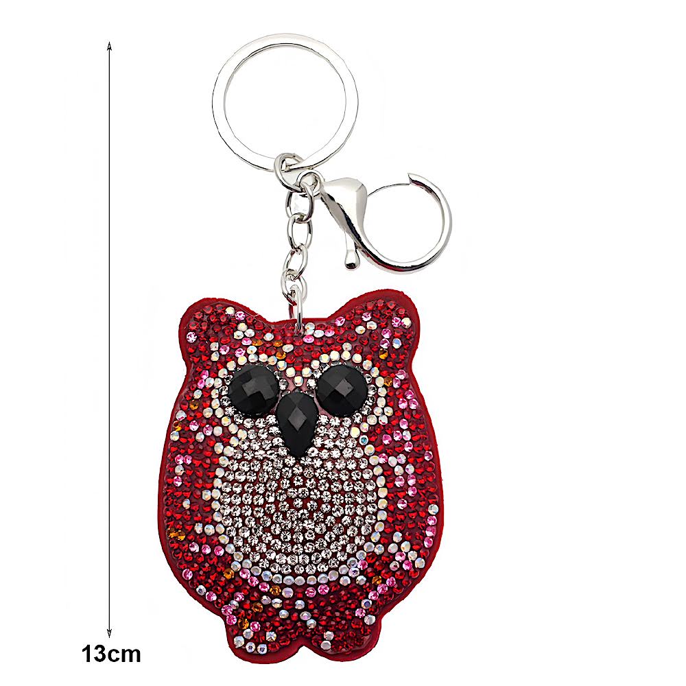 Rhinestone Owl Keychain