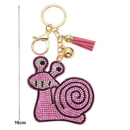 Rhinestone Snail Keychain