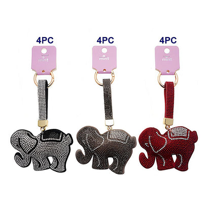 Rhinestone Elephant Keychain