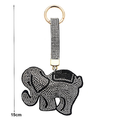 Rhinestone Elephant Keychain