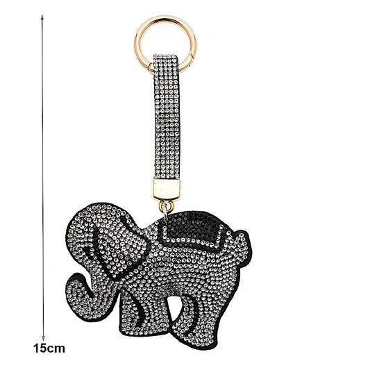 Rhinestone Elephant Keychain