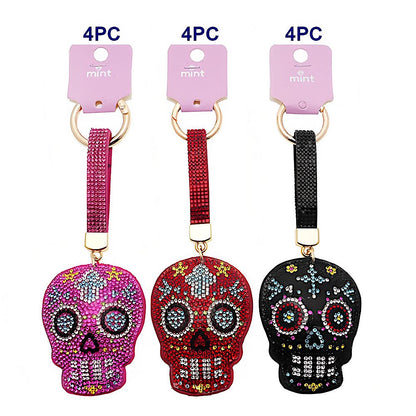 Rhinestone Calavera Day Of The Dead Keychain