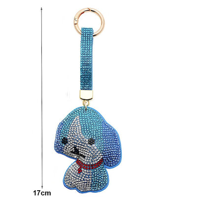 Rhinestone Dog Keychain