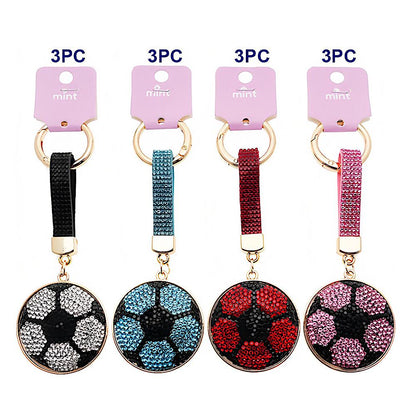 Rhinestone Soccer Ball Keychain