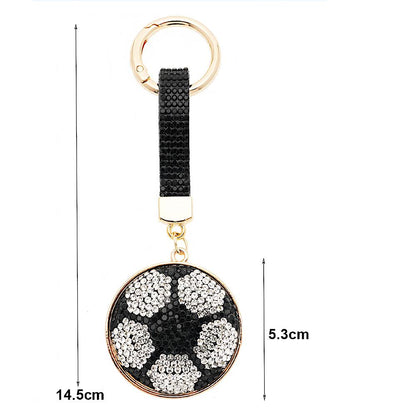 Rhinestone Soccer Ball Keychain