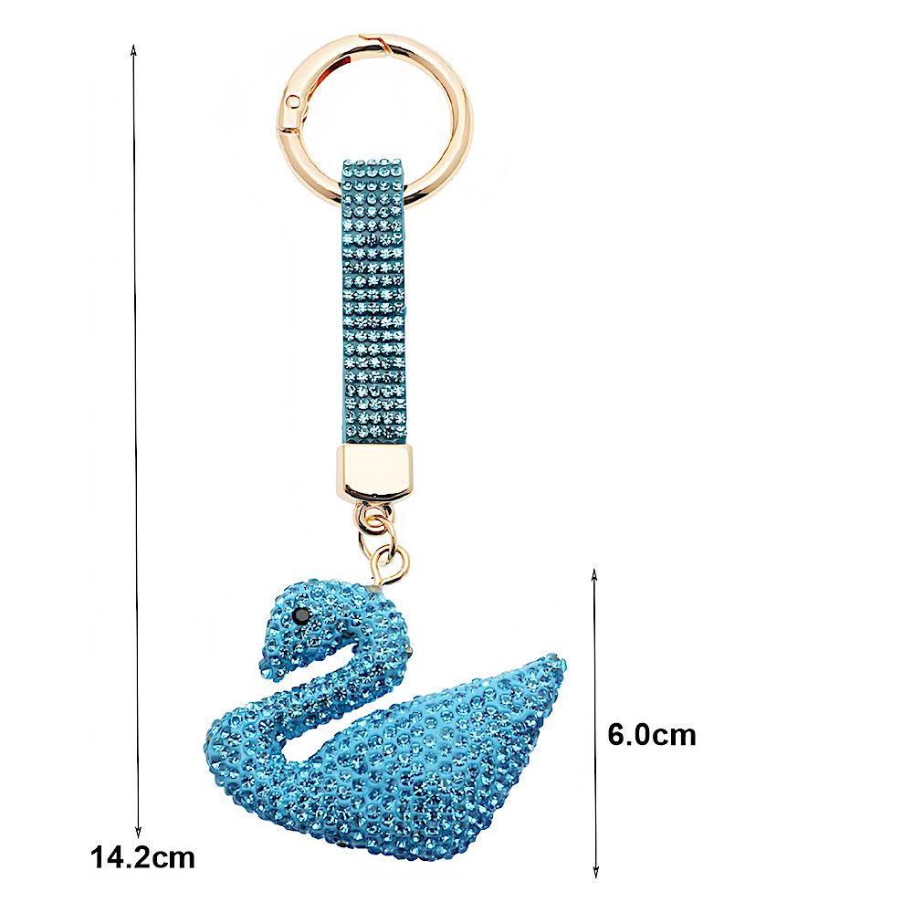 Rhinestone Pavé Swan Keychain