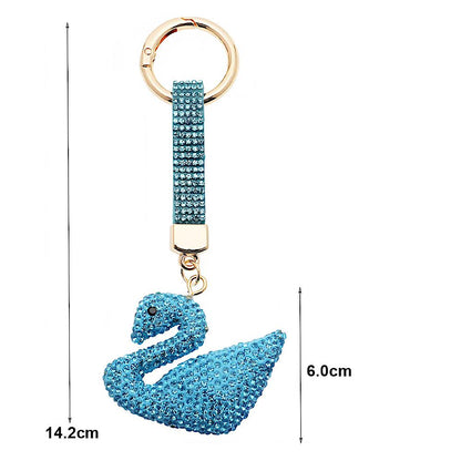Rhinestone Pavé Swan Keychain