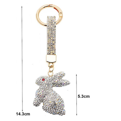 Rhinestone Pavé Rabbit Keychain